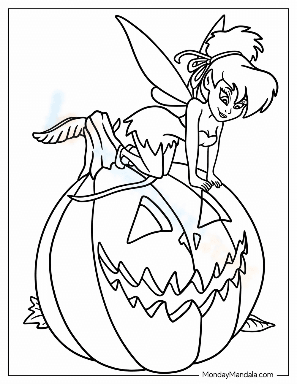 Tinker bell Coloring Page: Halloween Fun! - Page 1