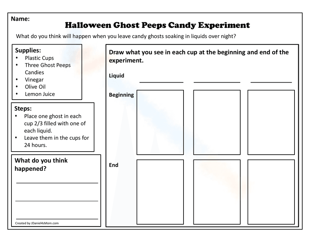 Halloween Peeps Candy Ghost Experiment - Page 1