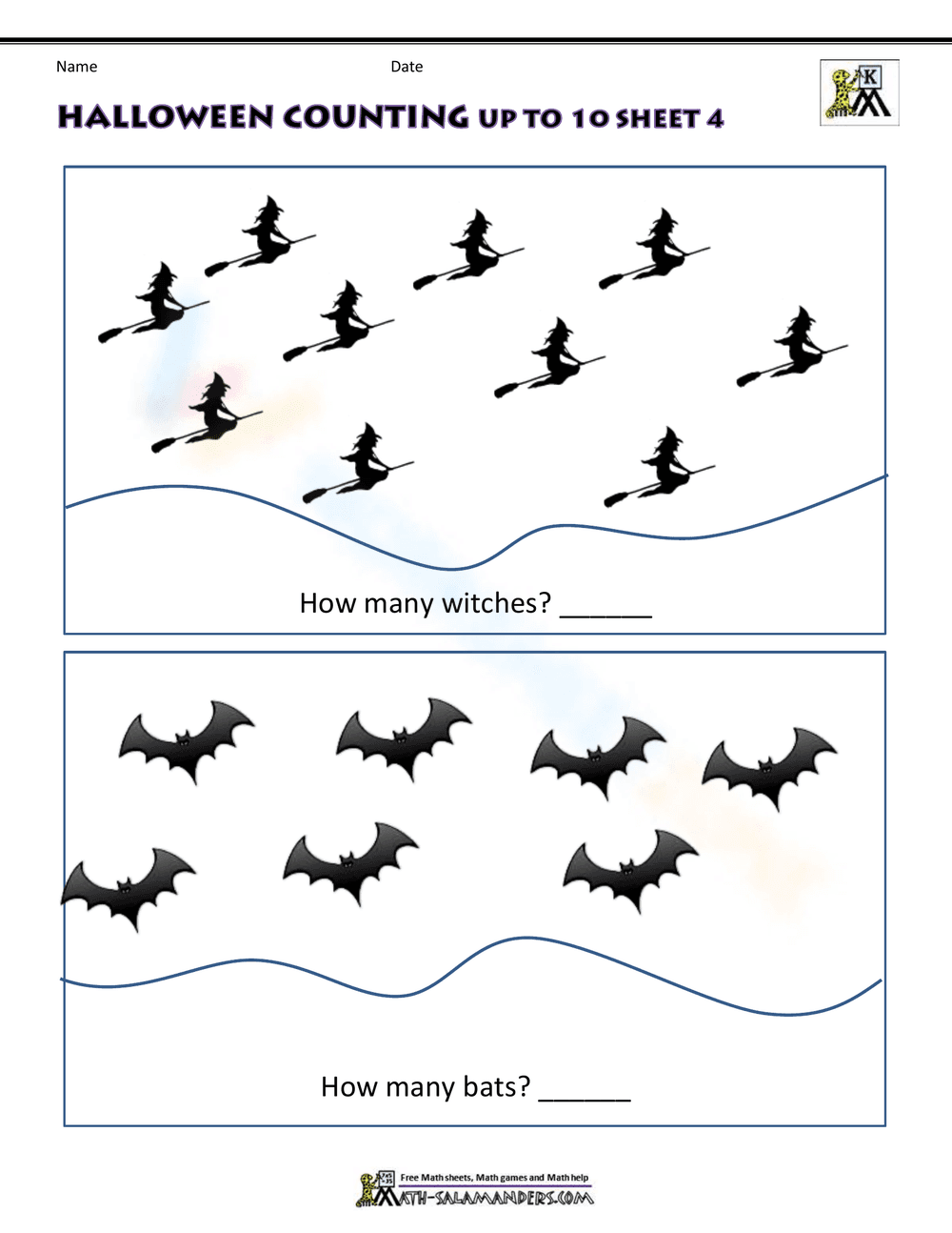 Practice Halloween Counting to 10 - Page 1
