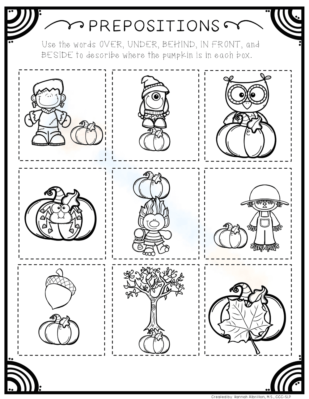 Grade 1 Prepositions — Printable No-Prep Worksheet - Page 1