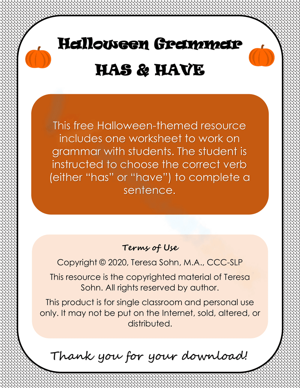 Printable Has or Have Worksheet | Grade 1 Grammar - Page 1