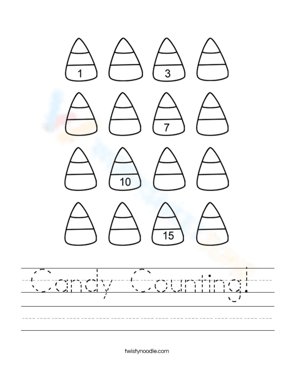 Printable Candy Counting Worksheet | Grade K Math - Page 1