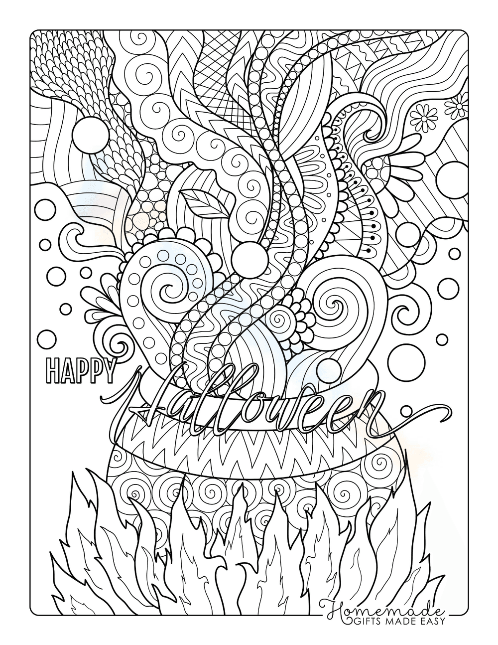 Happy Halloween Cauldron with Ghosts - Page 1
