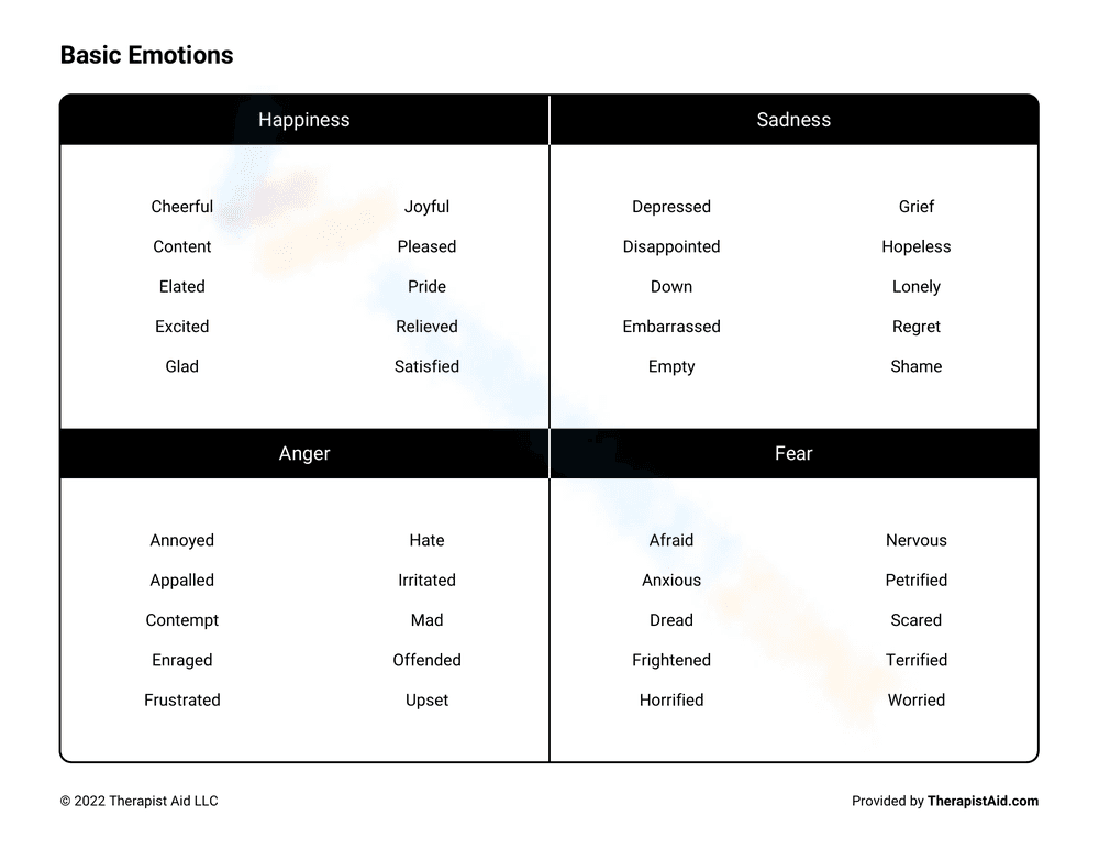 Basic Emotions Reference Guide - Page 1