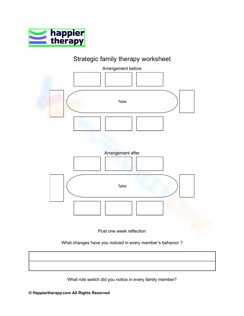Strategic Family Therapy Worksheet - Page 1