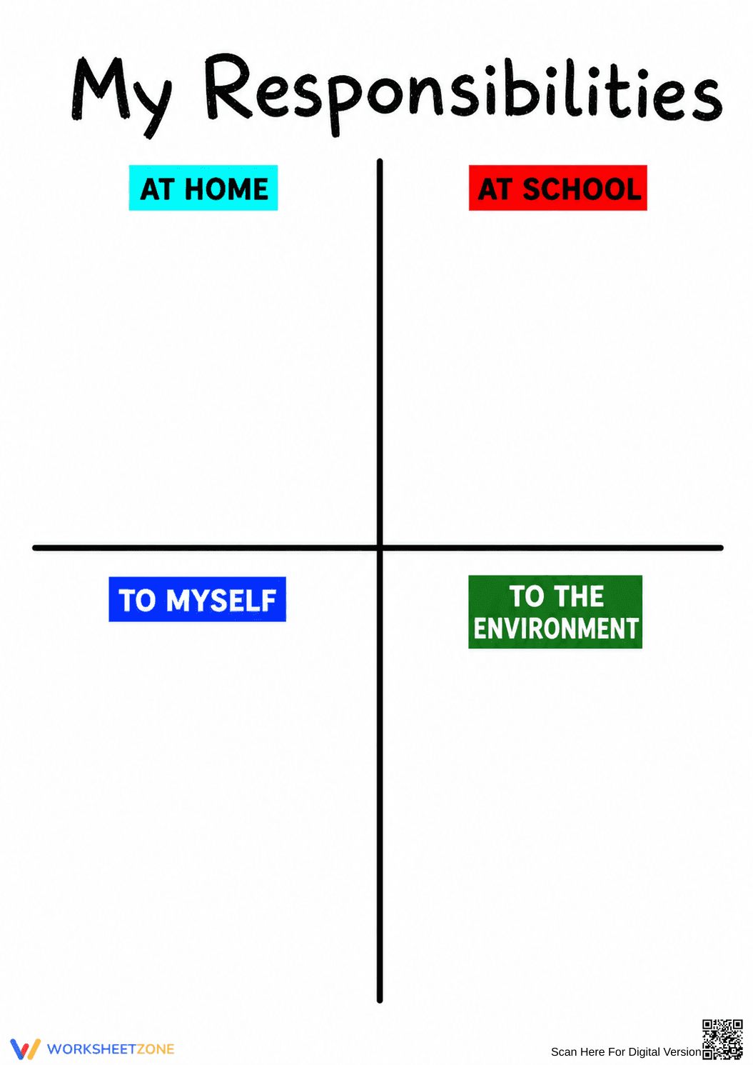 Personal Responsibilities Printable Worksheet | Grade 2 - Page 1