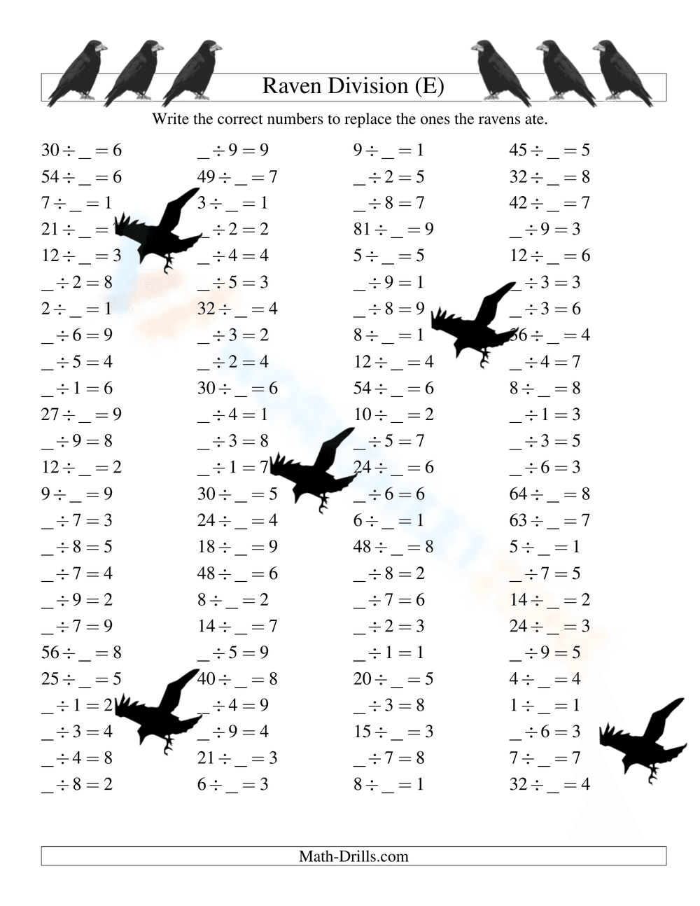 Enhance Math with Raven Division - Page 1