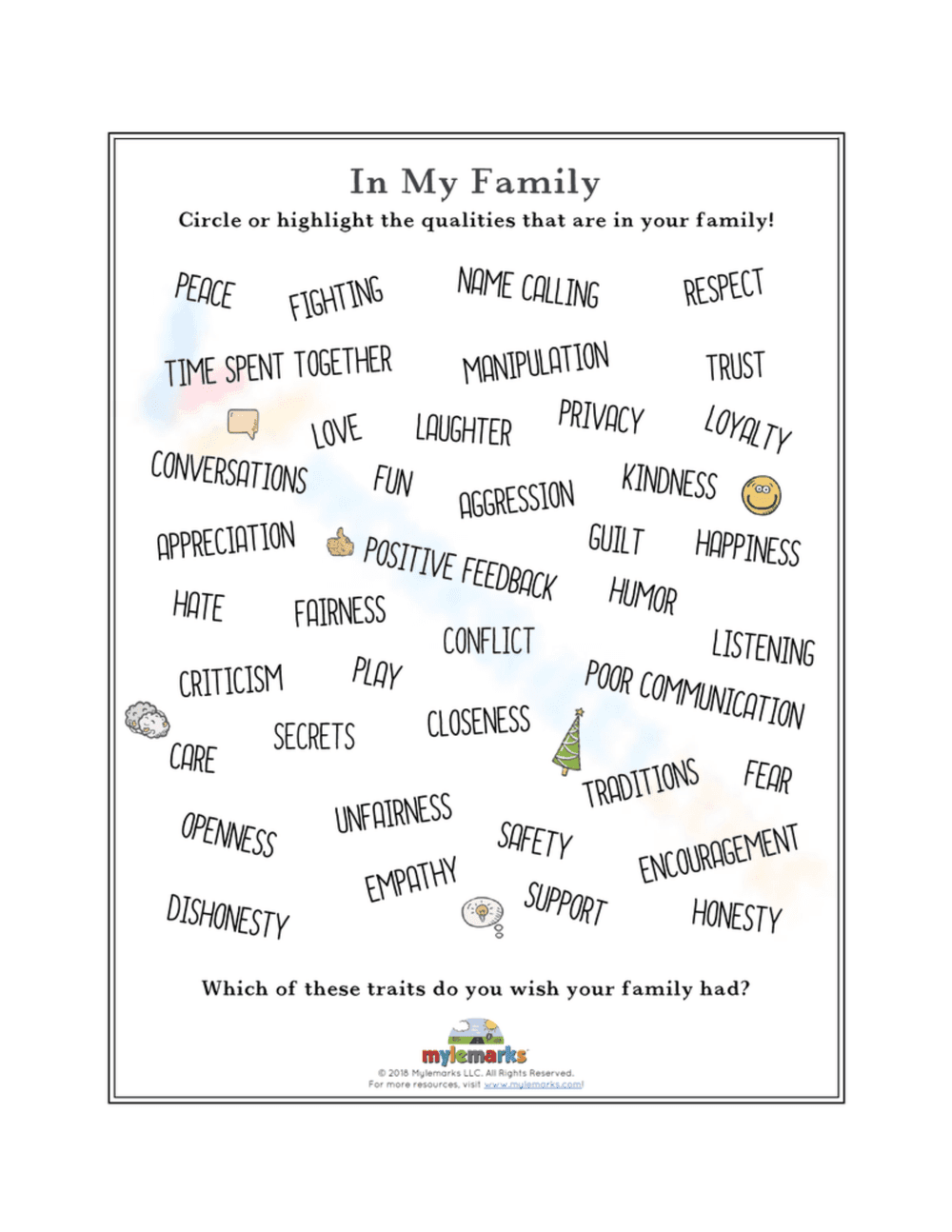 In My Family Worksheet | Essential Grade 1-3 Social Skills - Page 1