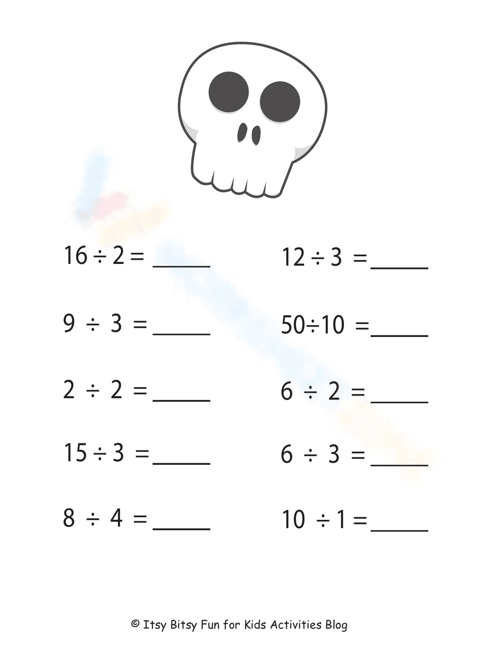 Ghost Halloween Division Worksheet - Page 1