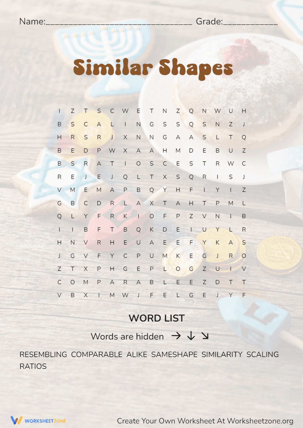 Grade 4 Similar Shapes — Printable No-Prep Worksheet - Page 1