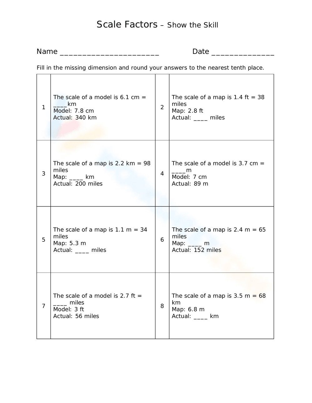 Demonstrate Scale Factors Skills - Page 1