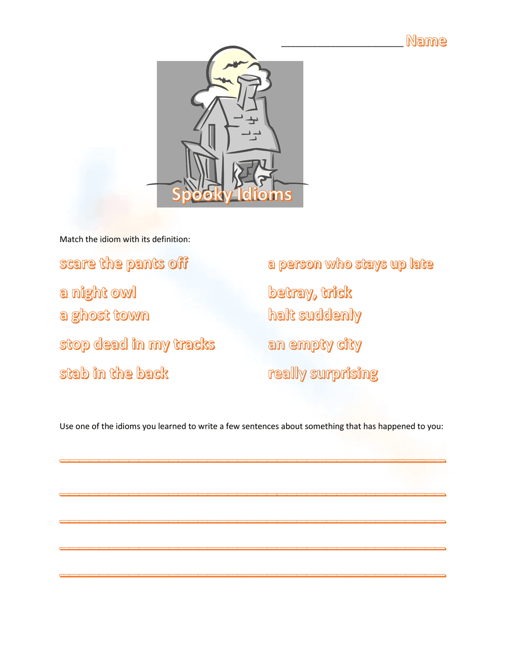 Match Spooky Idioms This Halloween! - Page 1