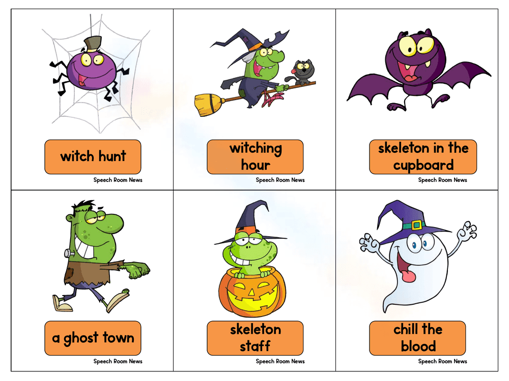 Printable Halloween Idioms Cards | Grade 5 English - Page 1