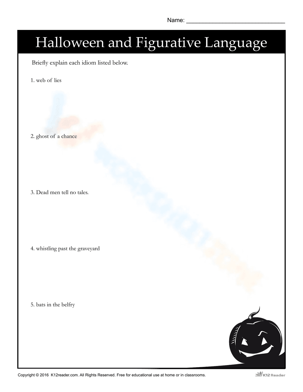 Halloween Figurative Language Practice - Page 1