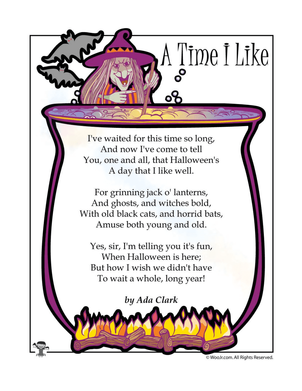 A Time I Like Poem by Ada Clark Worksheet - Page 1