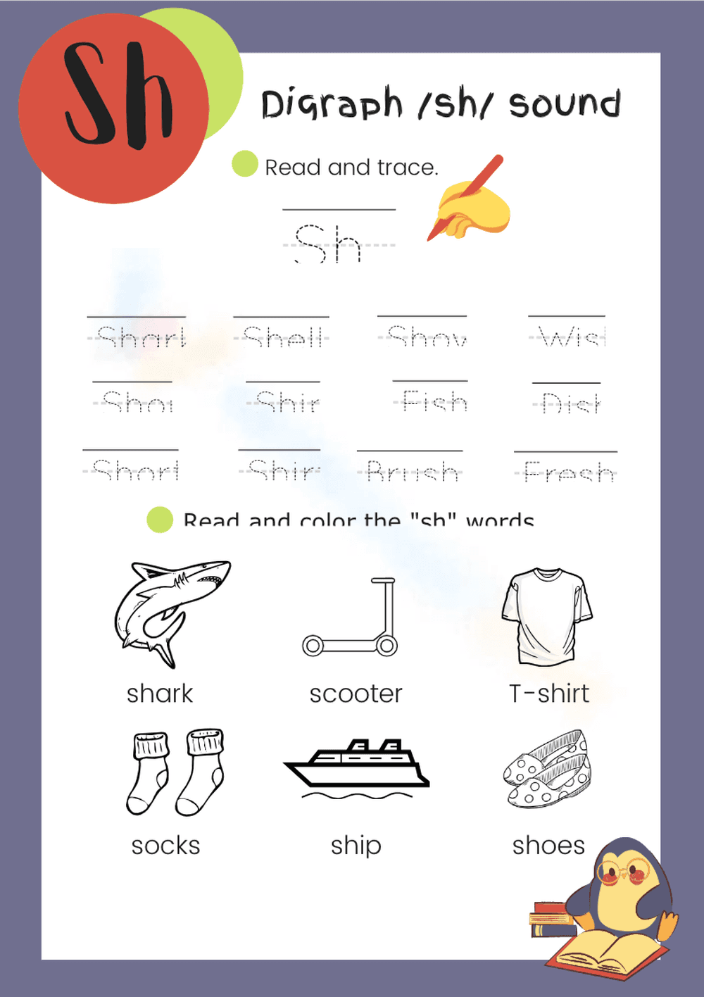 Mastering The Sh Digraph Sound Phonics Worksheet - Page 1