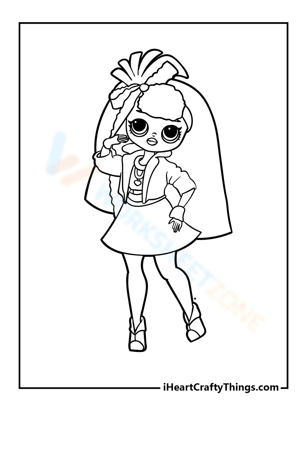 Girl LOL OMG Coloring Pages Worksheet - Page 1