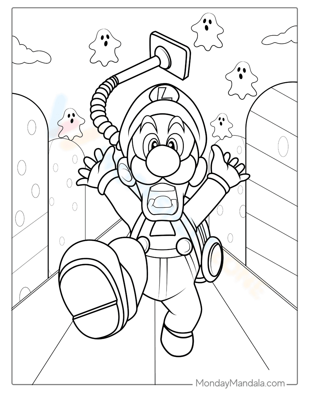 Luigi's Mansion Coloring Page - Page 1