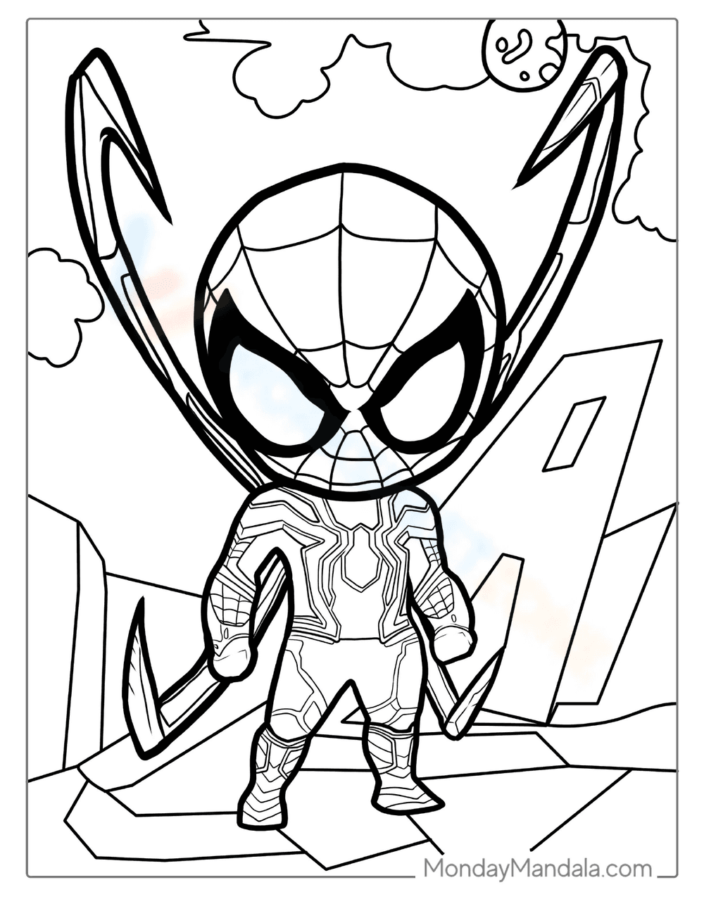 Printable Baby Spider-Man Coloring Page | K-2 - Page 1