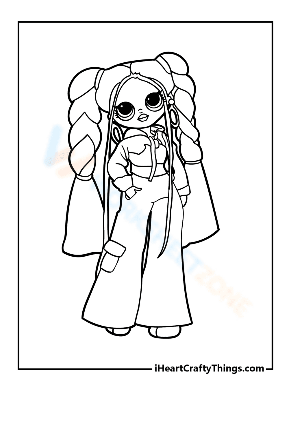 LOL OMG Fabulous Girl: A Fun Coloring Page - Page 1