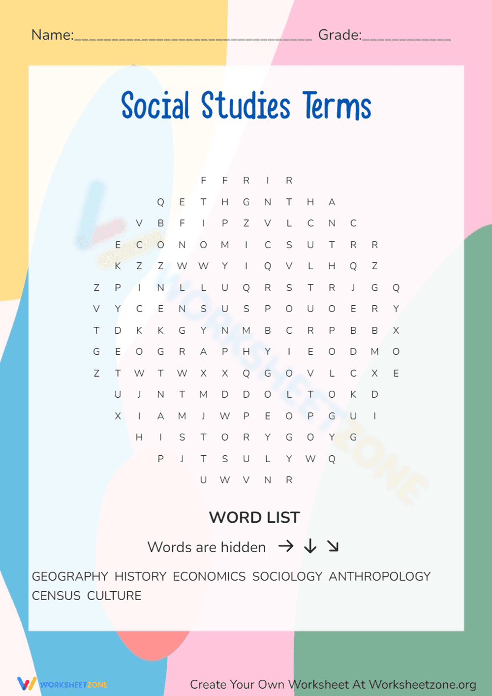 Social Studies Terms - Page 1