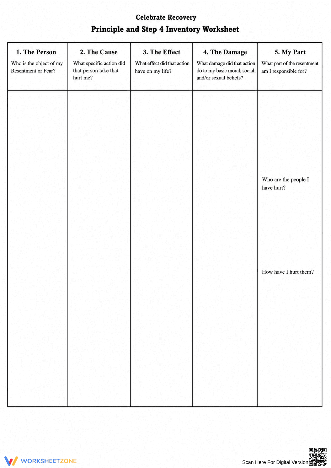 Step 4 Inventory Worksheet | Essential Social Skills - Page 1