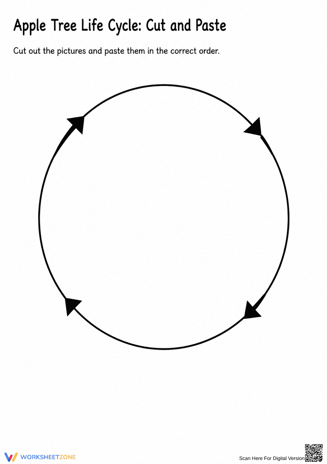 Printable Apple Tree Life Cycle Worksheet | Grade 1 Science - Page 1