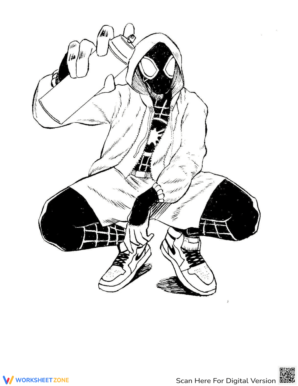 Printable Miles Morales Coloring Page - Page 1