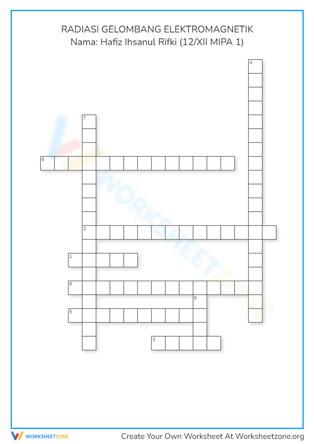 Grade 12 Electromagnetic Waves: Printable No-Prep Worksheet - Page 1
