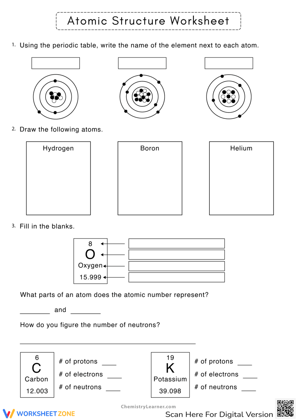 Atomic Structure – Learning Atomic Composition - Page 1