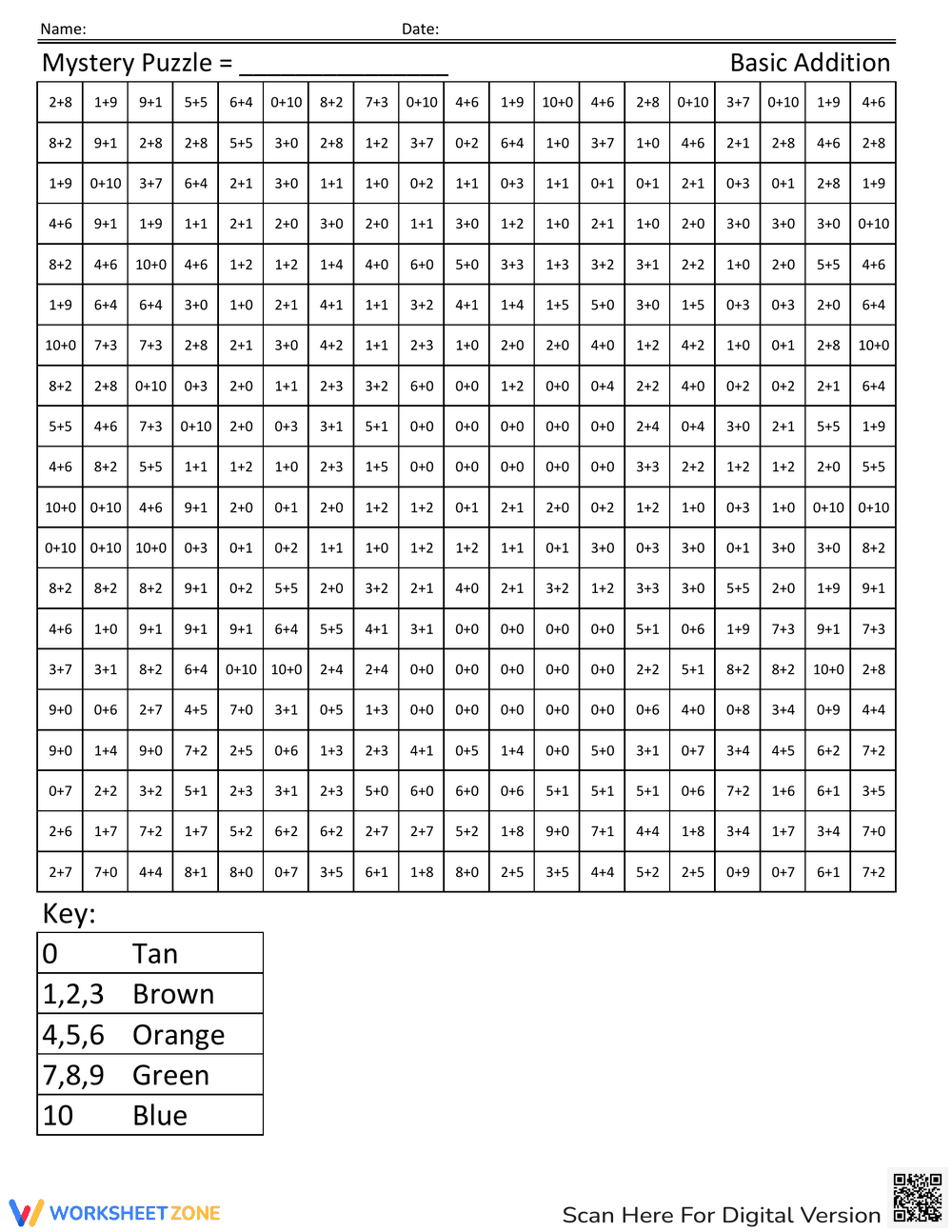 Cute Lion Mystery: Addition Coloring Page Worksheet - Page 1