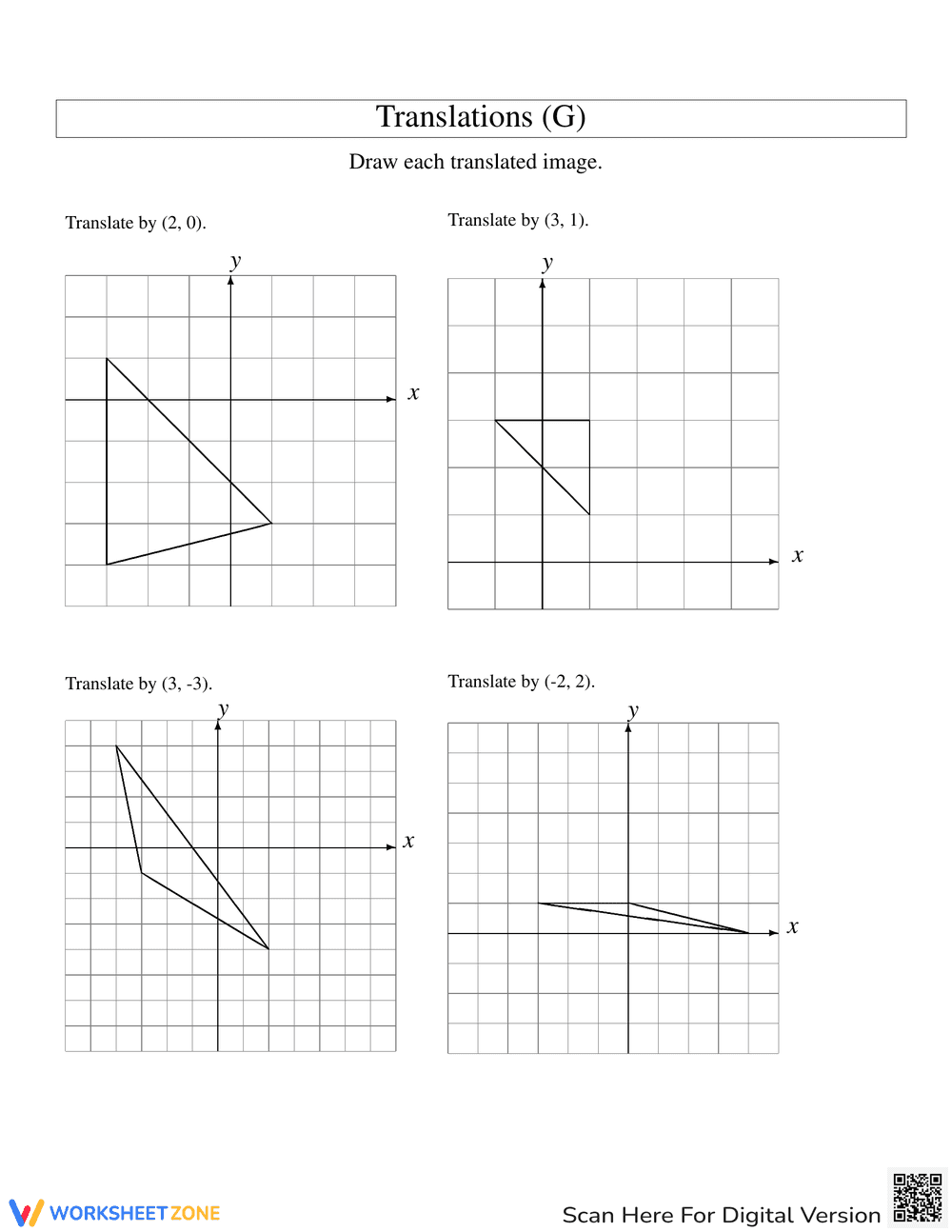 Practice Translations with this Geometry Worksheet - Page 1