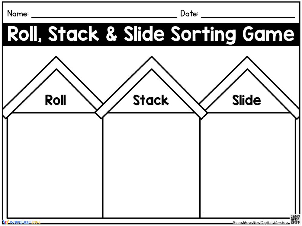 Roll, Stack and Slide Sorting Game - Page 1