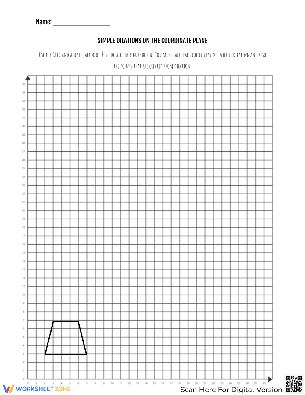 Worksheet on Simple Dilations - Page 1