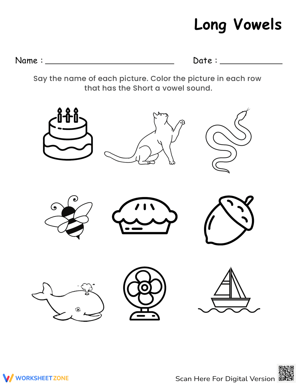 Mastering Long Vowels Worksheet - Page 1
