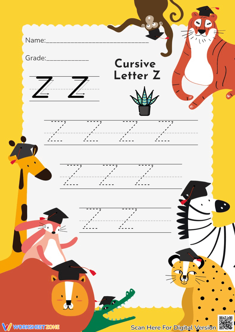 Cursive Letter Z Practice | Essential Kindergarten Guide - Page 1