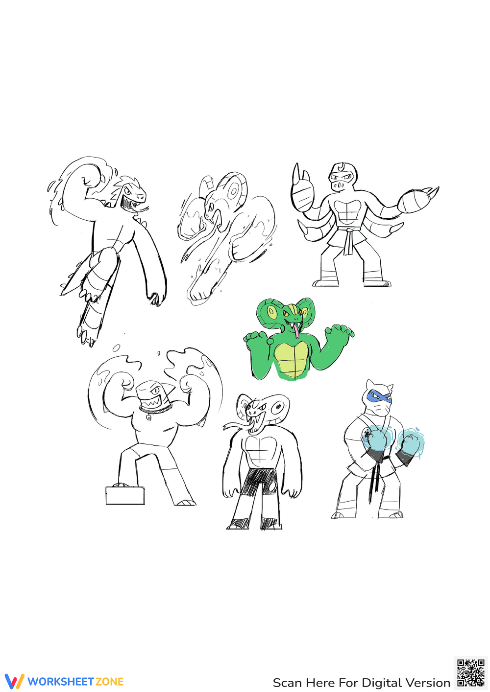 Goo Jit Zu Coloring Page for Kids' Fun - Page 1