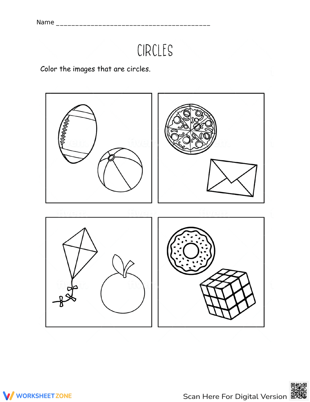 Coloring Circles Worksheet - Page 1