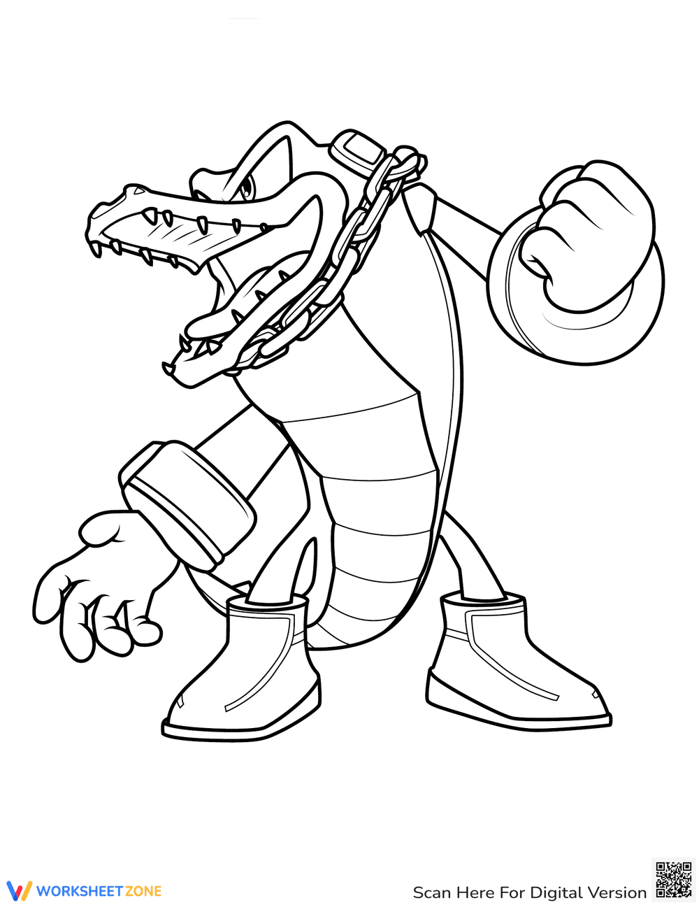 Vector the Crocodile Coloring Page - Page 1
