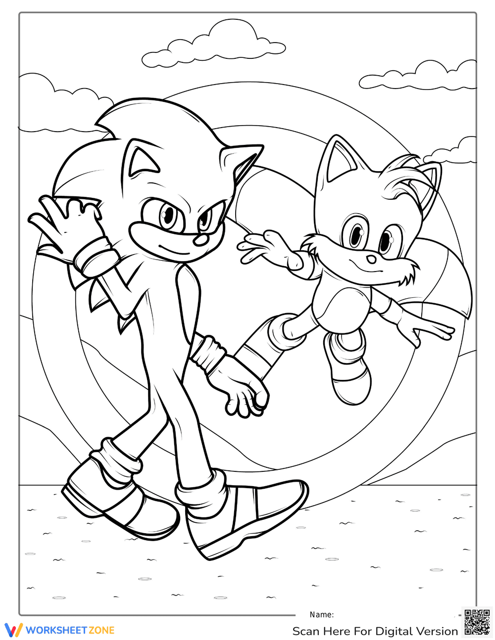 Sonic the Hedgehog Coloring Page - Page 1