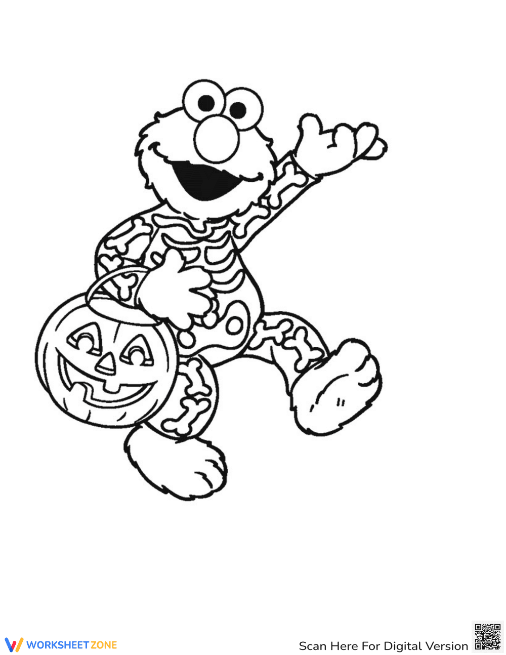 Elmo: A Disney Halloween Coloring Page - Page 1