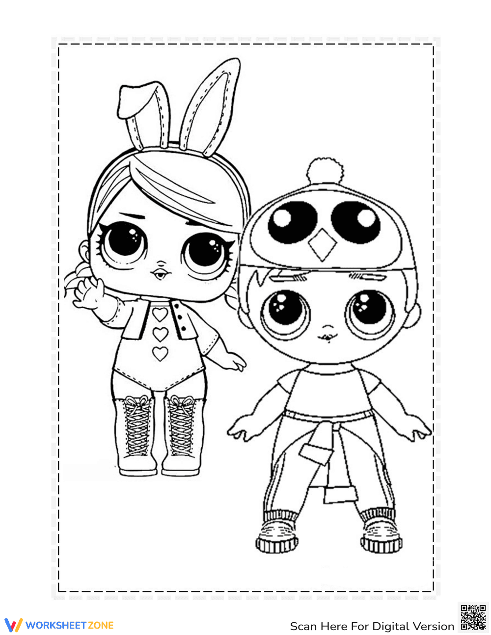 Printable LOL Costume Coloring Page | Grades K-3 - Page 1