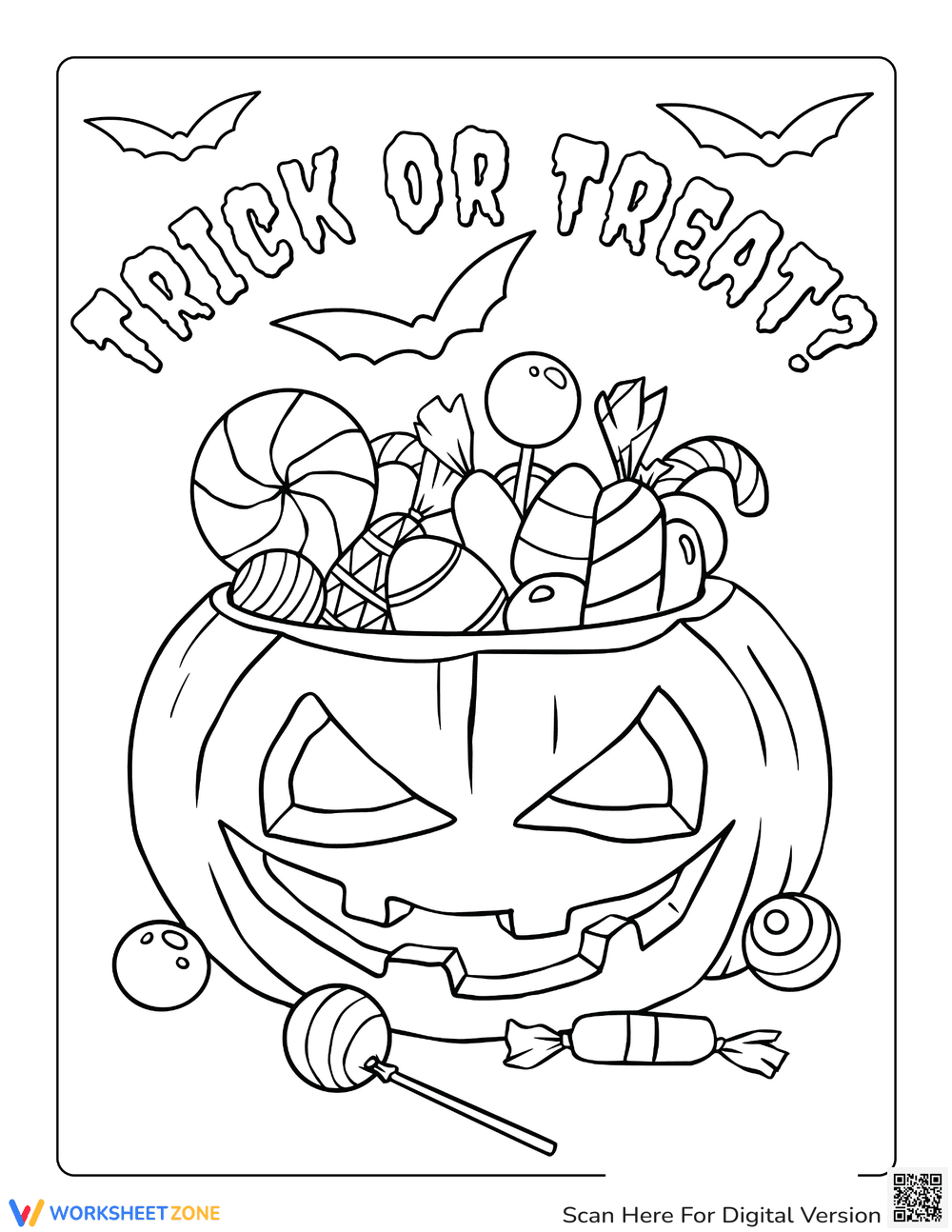 Jack-O'-Lantern Halloween Coloring Page - Page 1