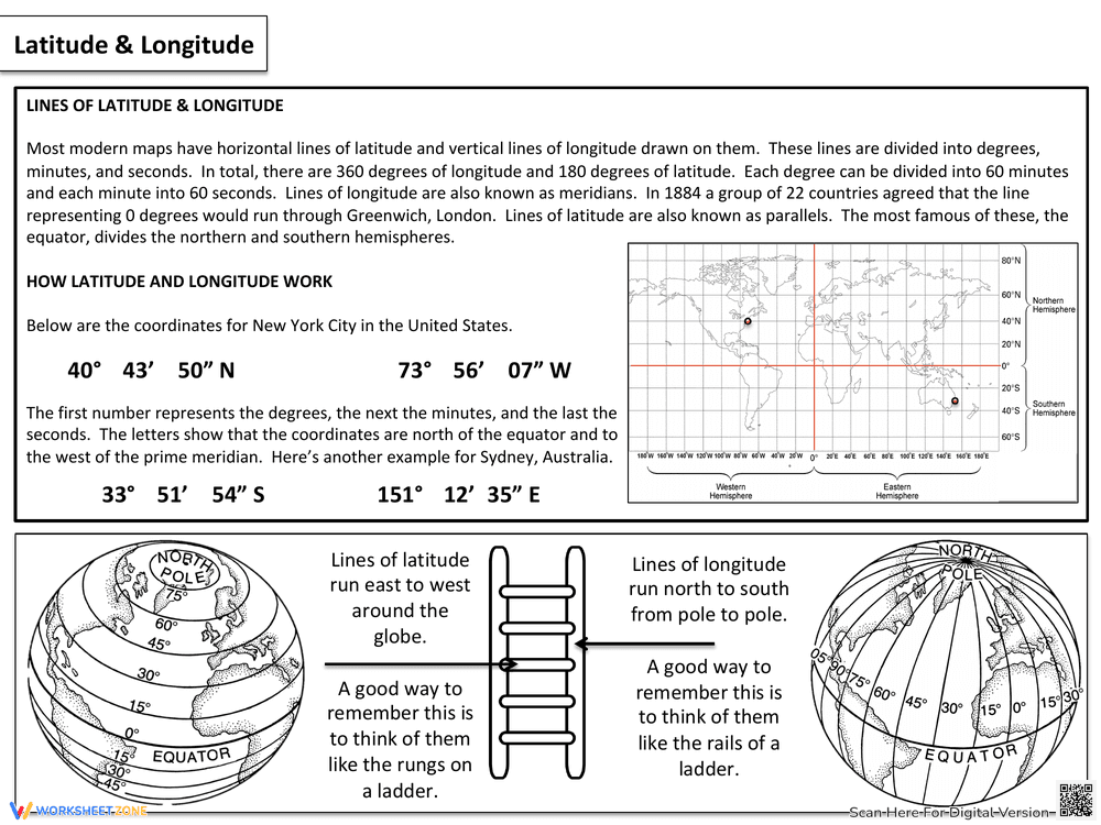 Latitude And Longitude Map Skills Activity Pack - Page 1
