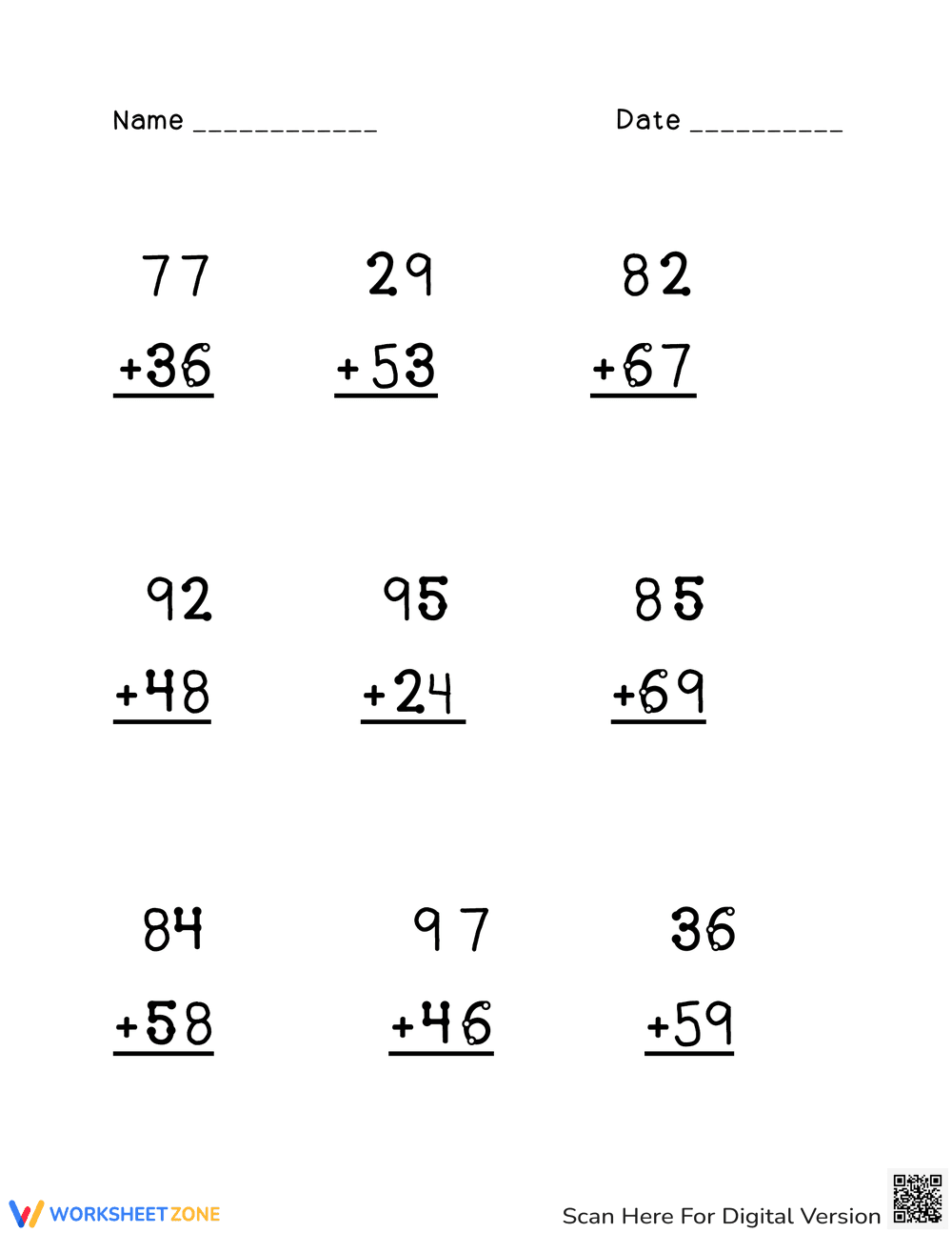 Enhance Skills with Touch Math Addition - Page 1
