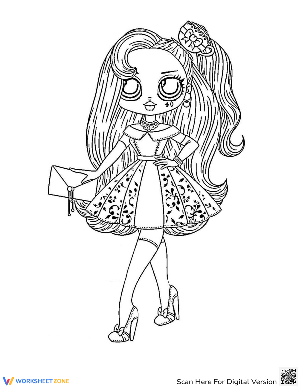 Real Lady Doll Coloring Page - Page 1