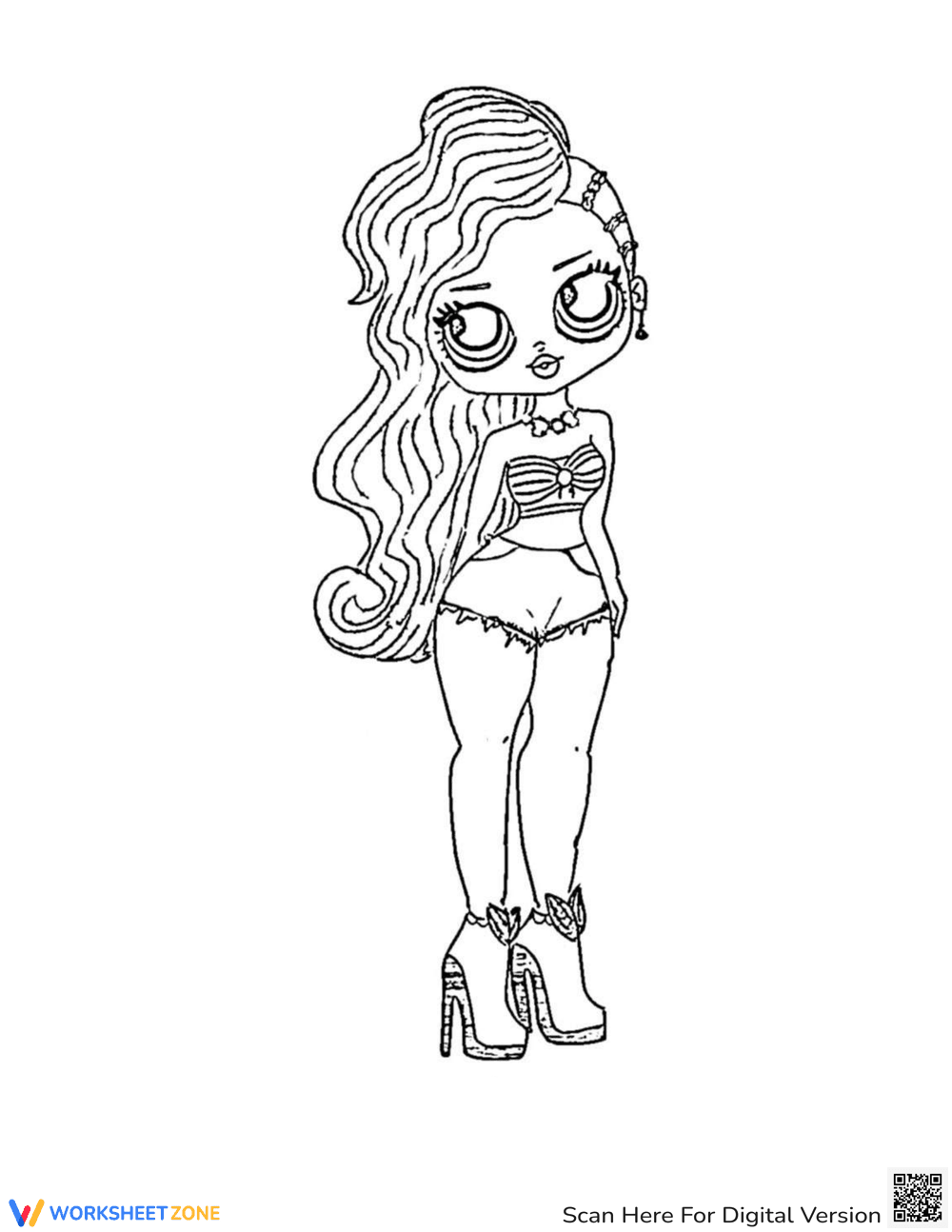 Mermaid Doll Coloring Pages - Page 1