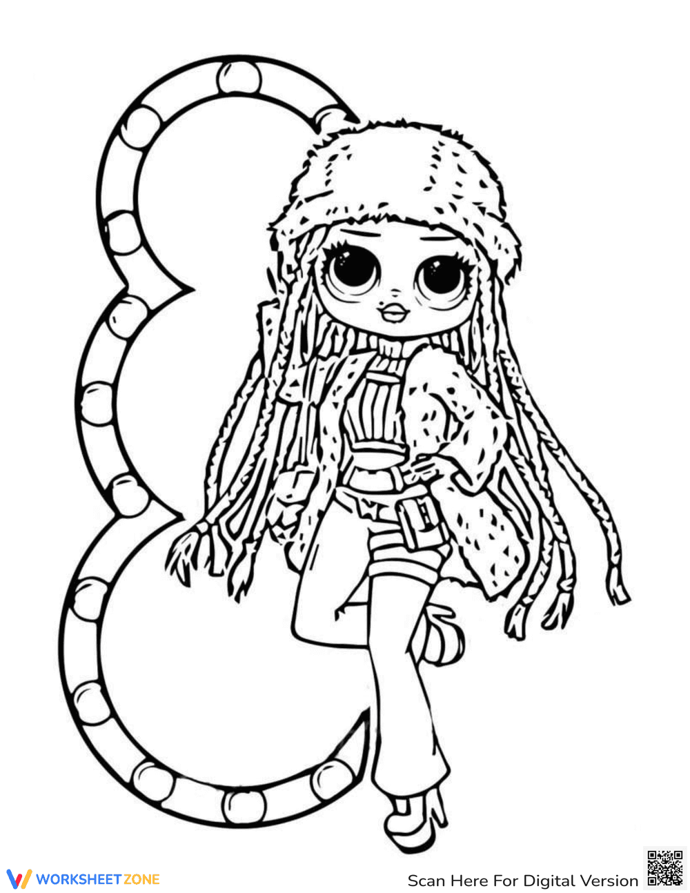 LOL Surprise Winter Disco Doll Coloring Page - Page 1