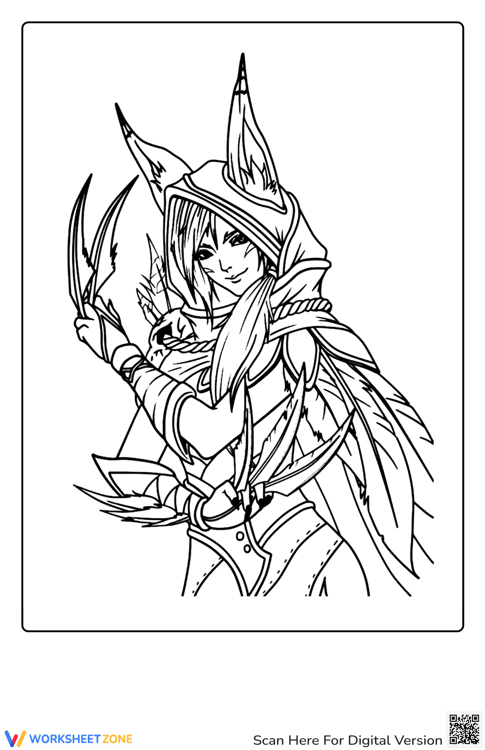 Chibi Annie Arcane League Of Legends Coloring Page - Page 1