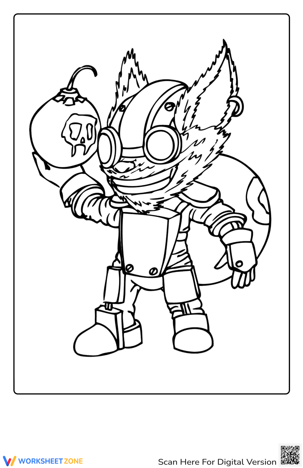 Ziggs League of Legends Coloring Page | Essential Printable - Page 1